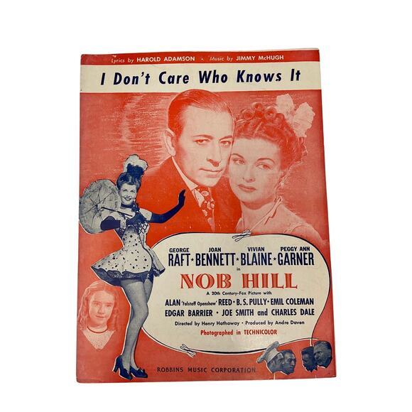I Dont Care Who Knows It Sheet Music Nob Hill Harold Adamson Jimmy McHugh - Picture 1 of 5